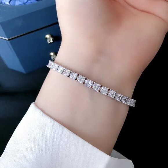 925 Sterling Silver 2ct Diamond 7" Womens Tennis Bracelet Ladies 7 inch Jewelry - Picture 2 of 6